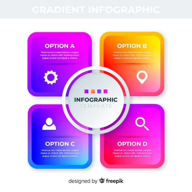 Free vector infographic steps template gradient style