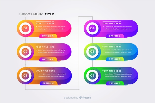 Infographic steps template gradient style