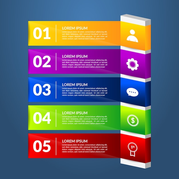 Infographic steps template gradient