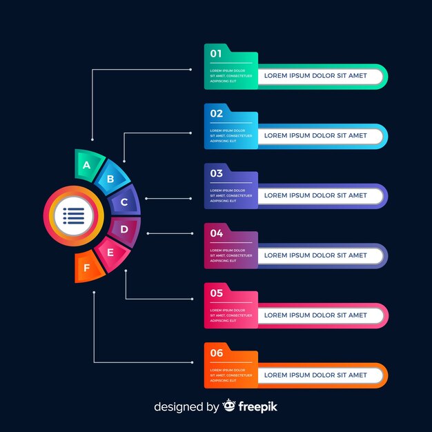 Free vector infographic steps template