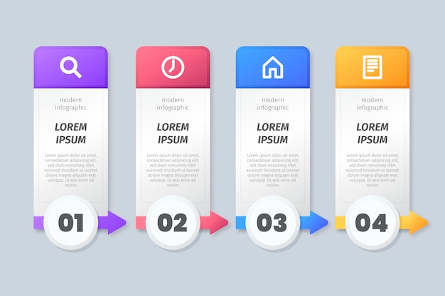 無料ベクター インフォグラフィックの手順テンプレート