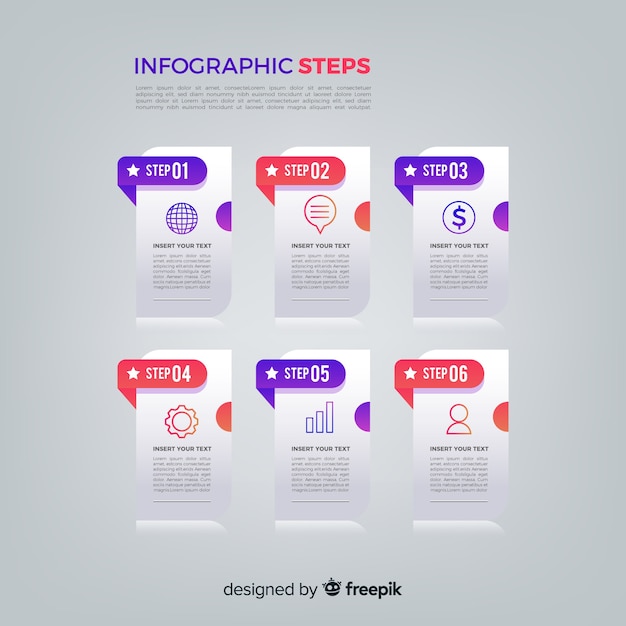 Free vector infographic steps