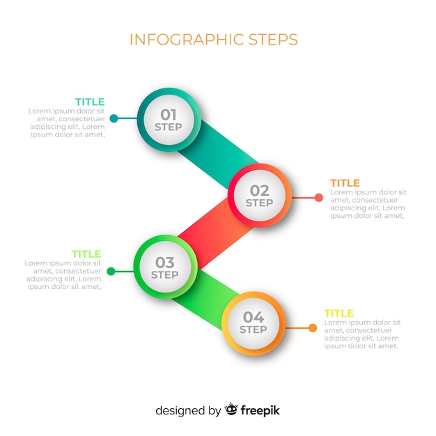 Free vector infographic steps