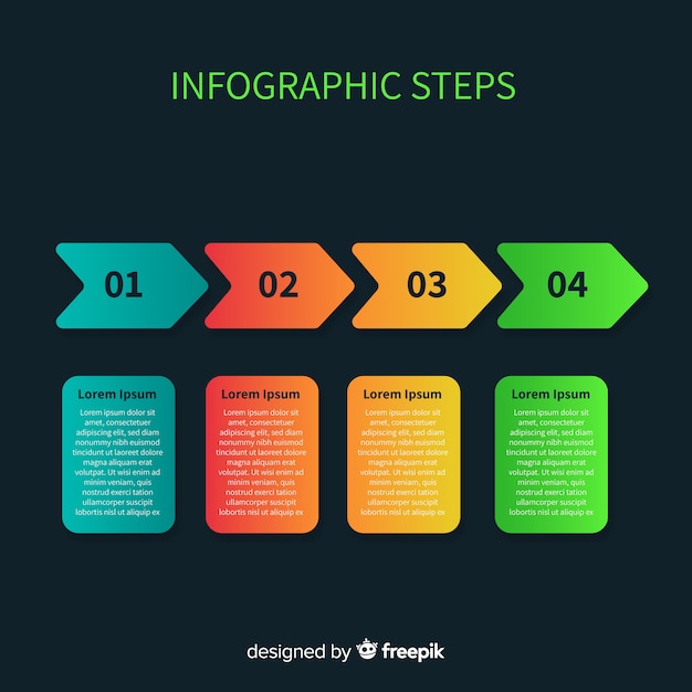 Бесплатное векторное изображение Инфографические шаги
