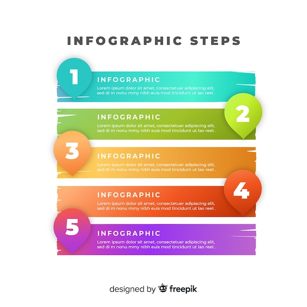 Free vector infographic steps