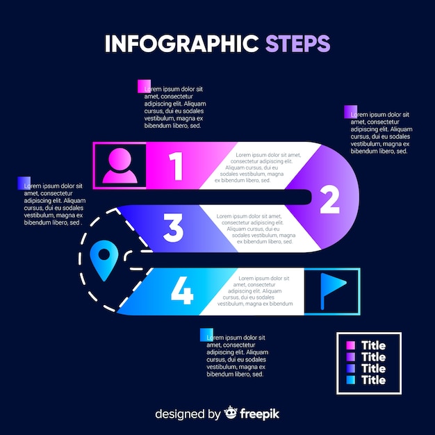 Vettore gratuito passaggi infografica