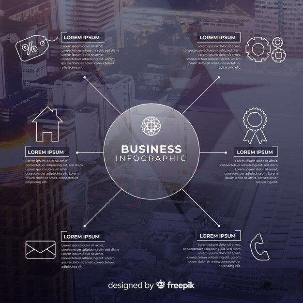 Infographic template for business with photo