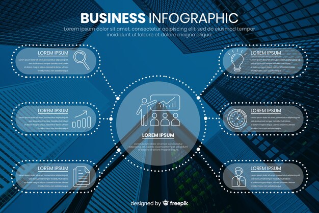 Infographic template for business with photo