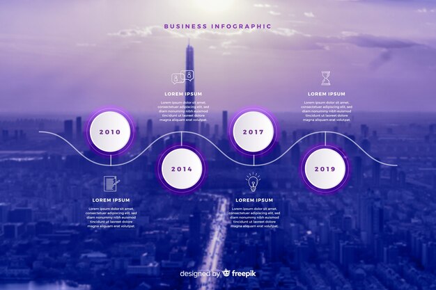 Infographic template for business with photo