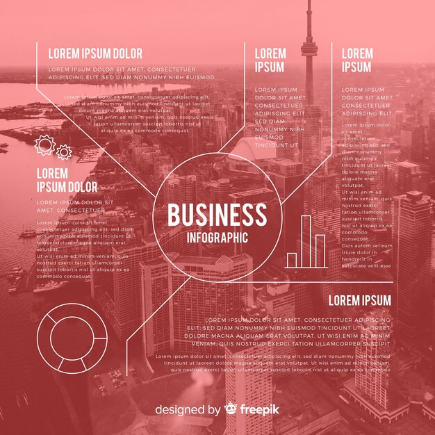 Infographic template for business with photo