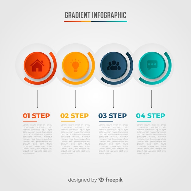 Infographic template in colorful gradient style