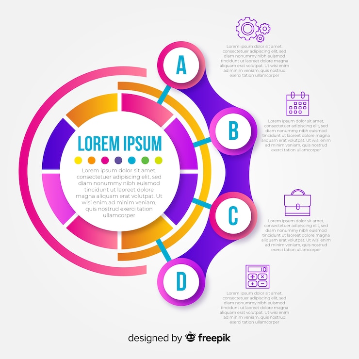 Free Vector infographic template in gradient style