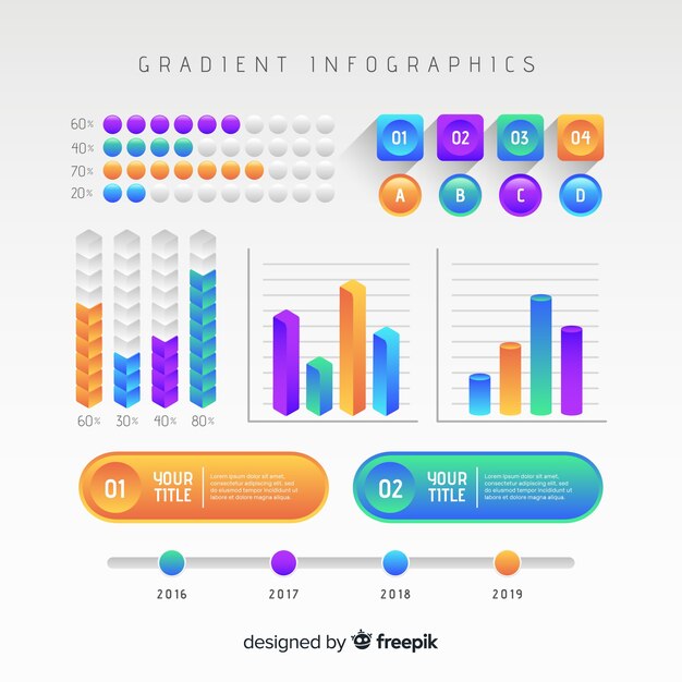 infographic template in gradient style
