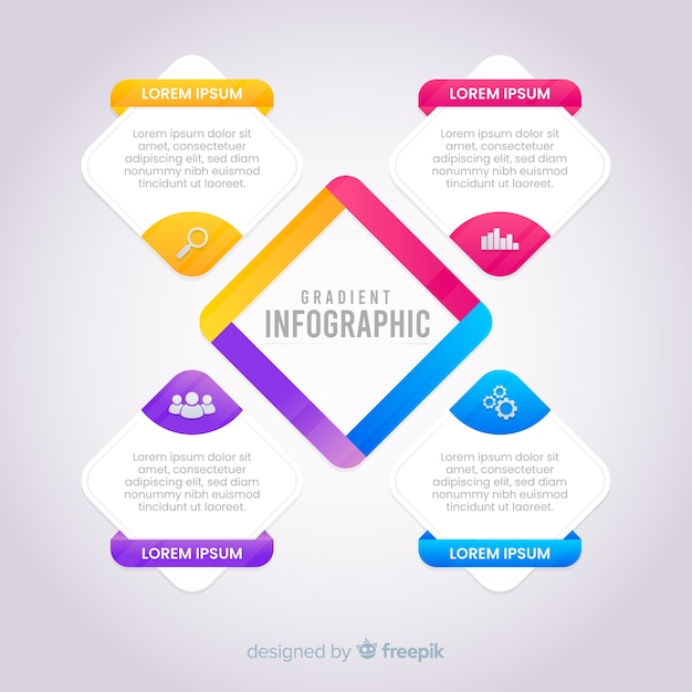 Free vector infographic template in gradient style