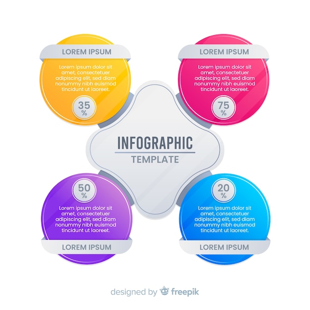 Modello di infografica in stile sfumato