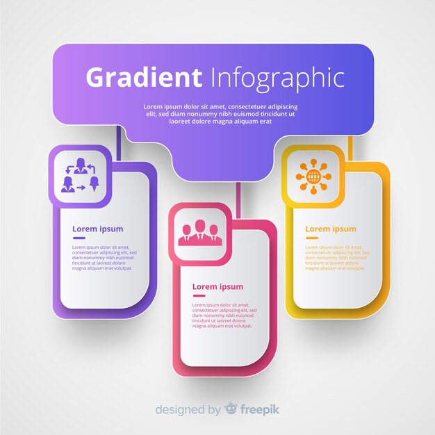 그라데이션 스타일의 Infographic 템플릿