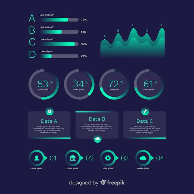 Infographic template in gradient style