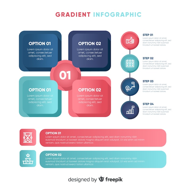 Modello di infografica in stile sfumato