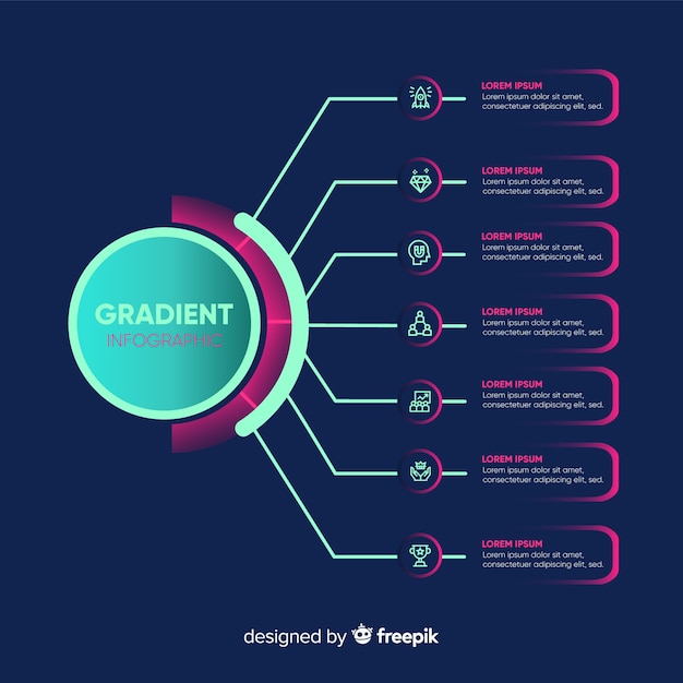 Free vector infographic template in gradient style
