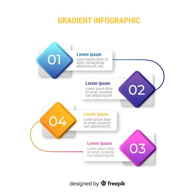 그라데이션 스타일의 Infographic 템플릿