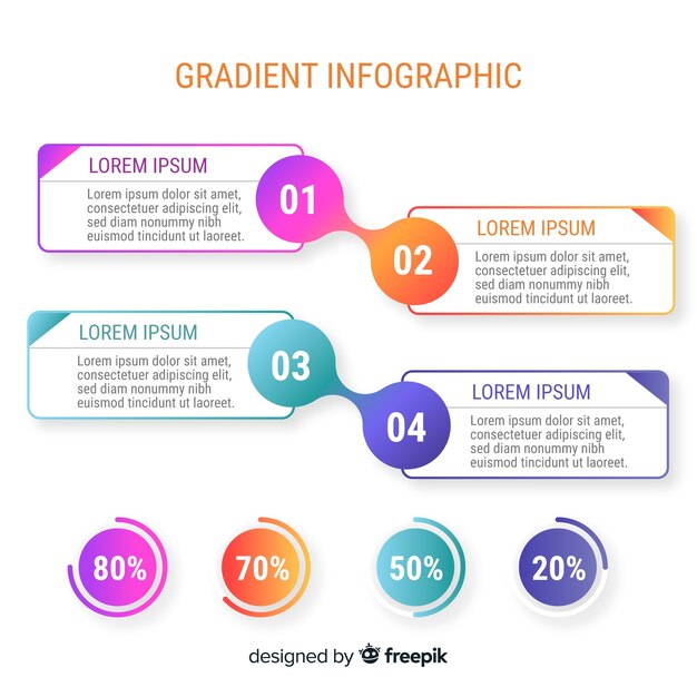 그라데이션 스타일의 Infographic 템플릿