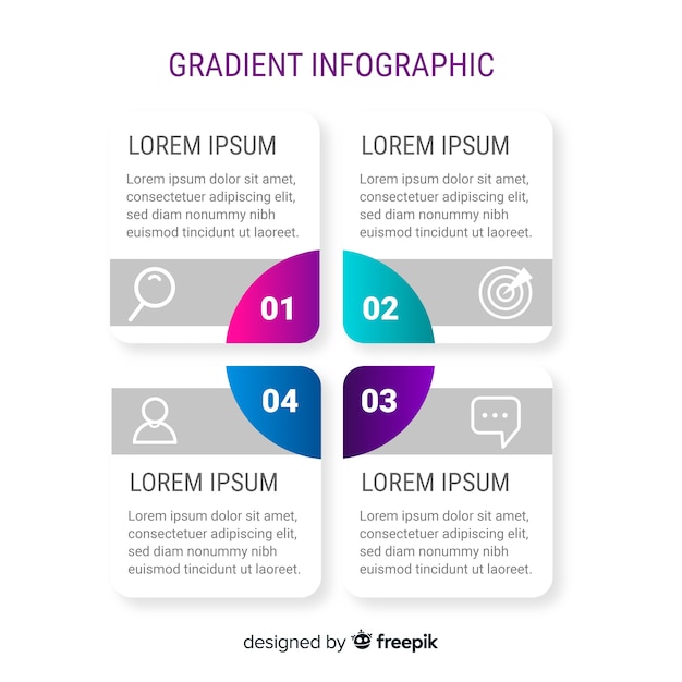 그라데이션 스타일의 Infographic 템플릿