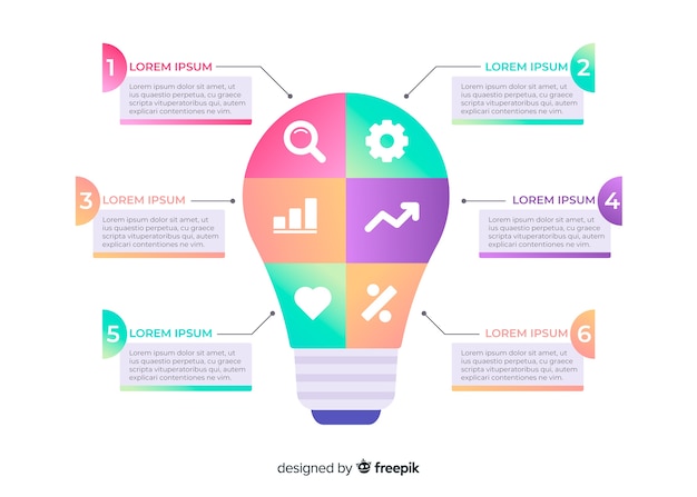 Infographic template in gradient style