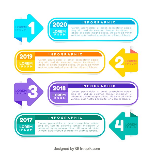 화살표가있는 Infographic 템플릿