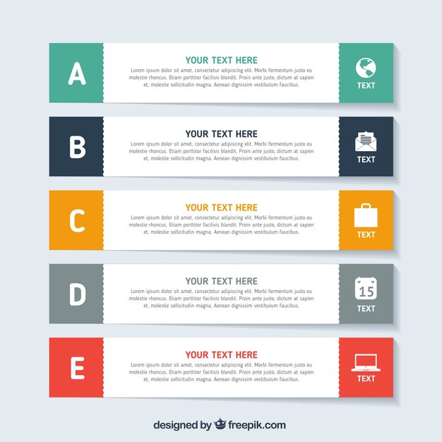 Infographic template with banners