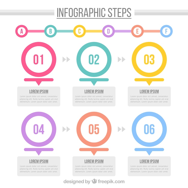 Infographic template with circles and cute style