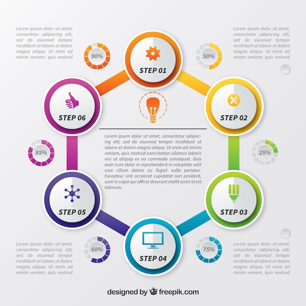 Infographic template with circular shapes