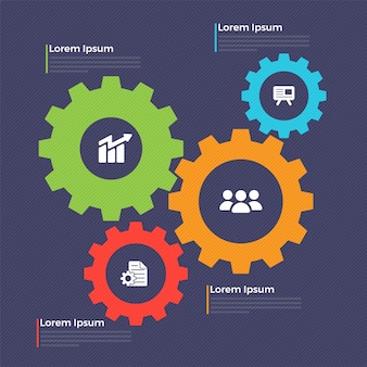 Infographic template with cogwheels and web symbols.