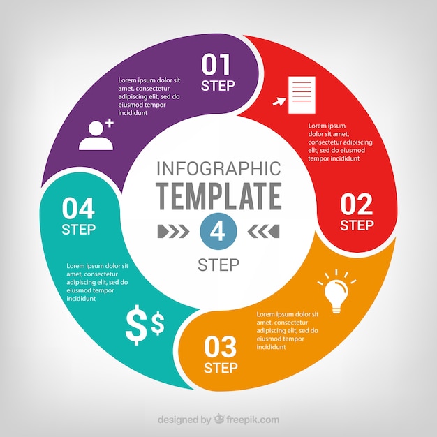 Free vector infographic template with colored phases