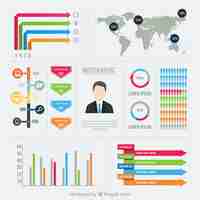 Free vector infographic template with colorful diagrams