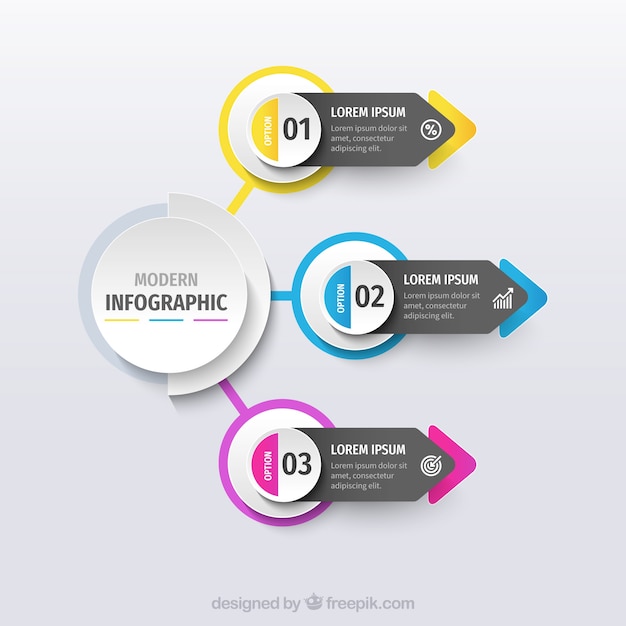 Infographic template with colorful shapes