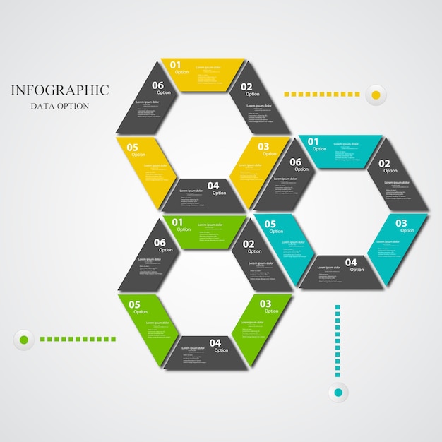 幾何学的な形状のインフォグラフィックテンプレート