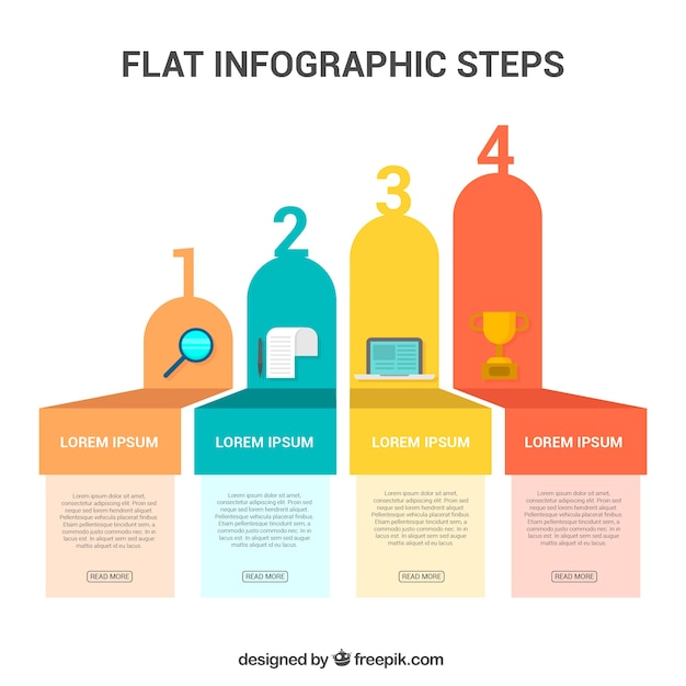 Infographic Template with Numbers and Icons – Free Vector Download