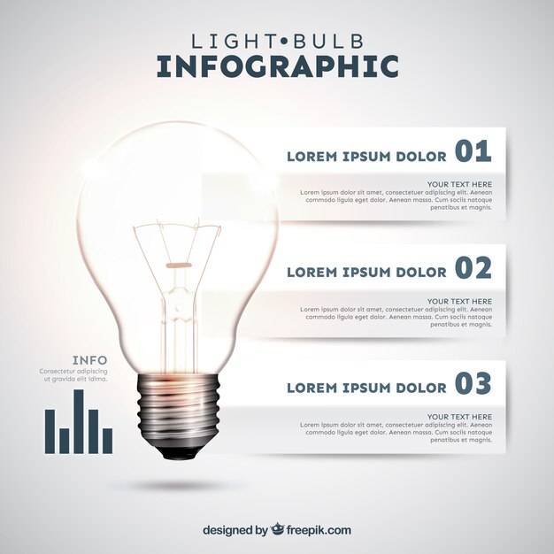 Инфографики шаблон с реалистичной лампочки