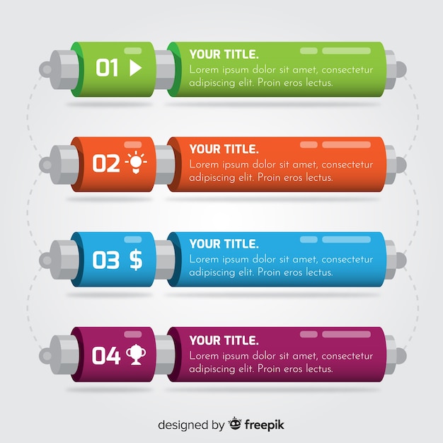 Modello di infografica con il concetto di passaggi