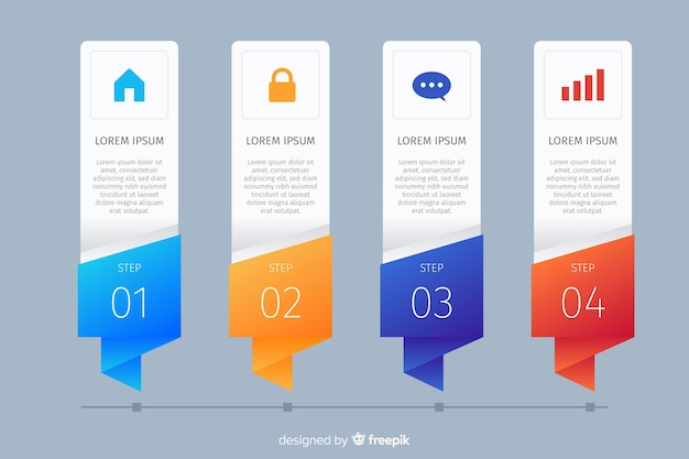 Infographic template with steps concept