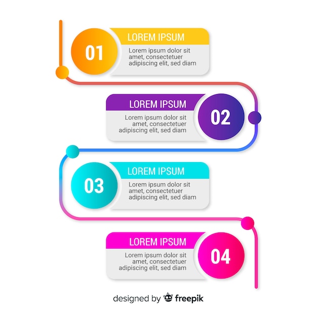 Infographic template with steps concept