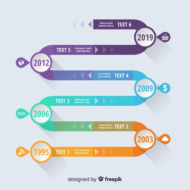 Инфографики шаблон с концепцией временной шкалы