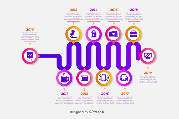 Инфографики шаблон с концепцией временной шкалы