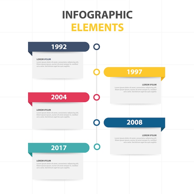 연간 정보가 포함 된 Infographic 템플릿