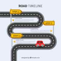 Vettore gratuito concetto di infografica timeline con strada