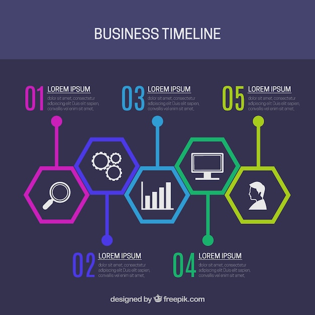 Free vector infographic timeline concept