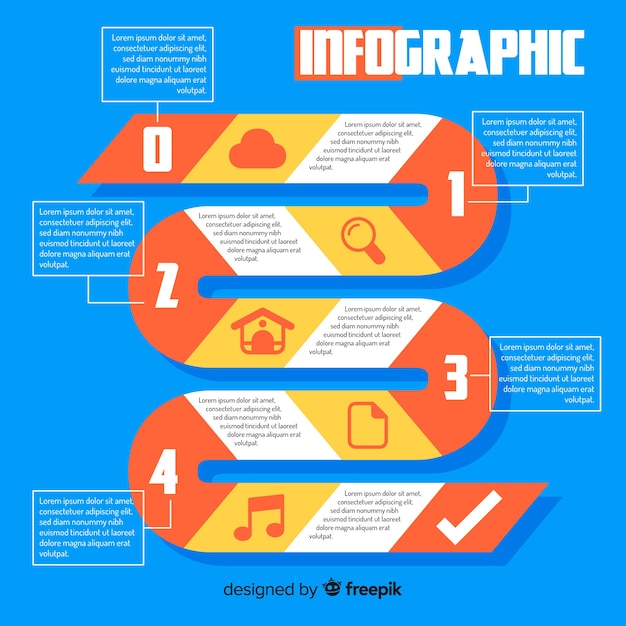 무료 벡터 infographic 타임 라인 개념