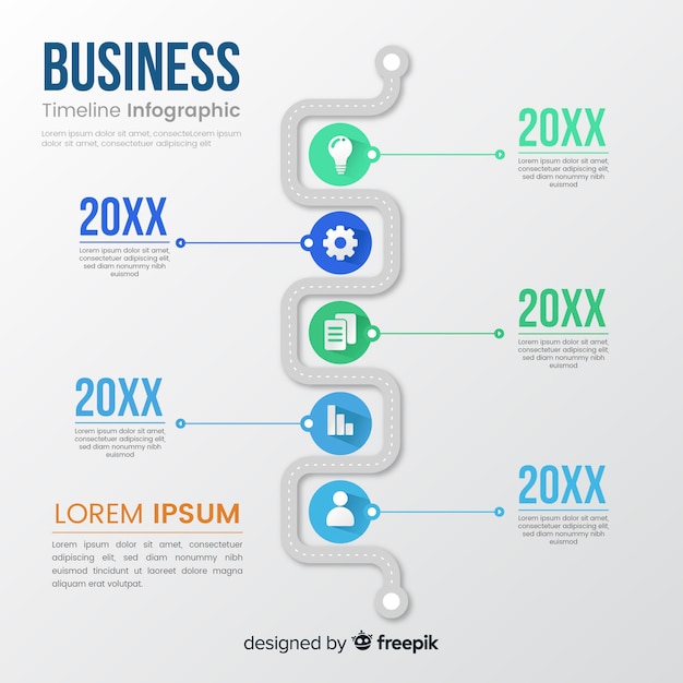 Concetto di infografica timeline