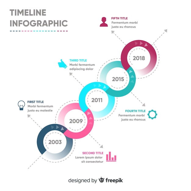 Концепция временной шкалы инфографики