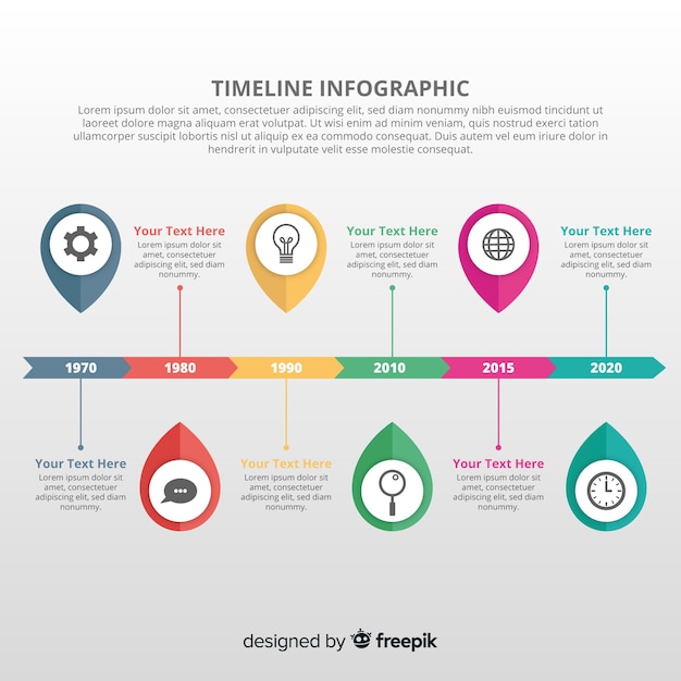 무료 벡터 infographic 타임 라인 개념